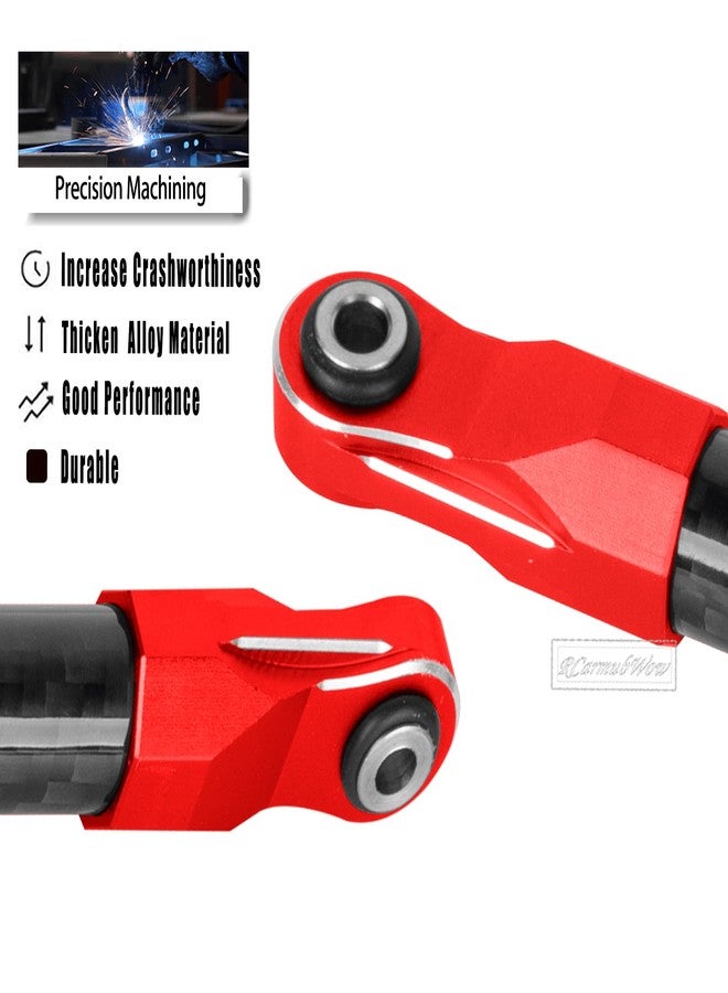 RCarmubWow RC Brace Tube w/Ball Cup Upgrades Part for 1/8 Kraton/Notorious 6S BLX,Carbon Fibre Brace Tube & 7075 Aluminium Ball Cup & Balls,Replace #ARA320501#ARA320762#ARA320763,Red - Image 5